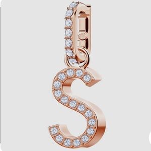 NWT Swarovski Remix Alphabet Letter S Charm Rose Gold Tone Crystal Pavé